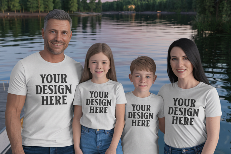 Bella Canvas 3001 Family Group Mockup