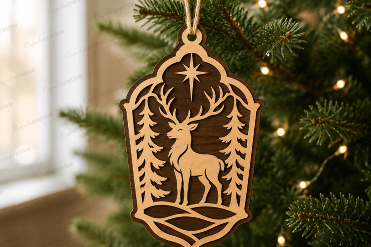Nativity Lamp Ornament Laser Cut Christmas SVG,Christmas SVG