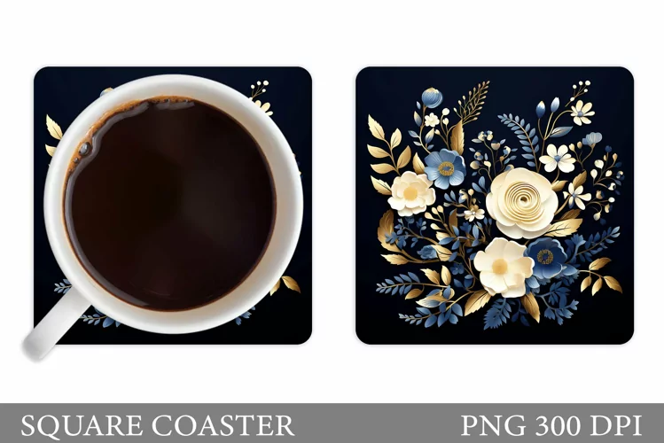 3D Flowers Coaster Design. Flowers Coaster Sublimation