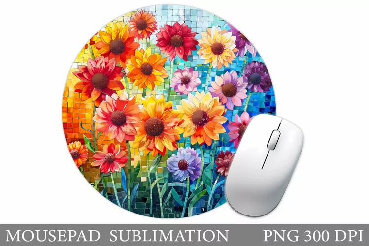 Flowers Mouse Pad Sublimation. Wildflowers Mouse Pad Design