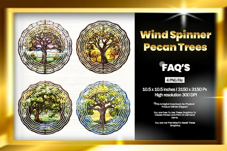 Pecan Trees Wind Spinner Sublimation - 04 Variations