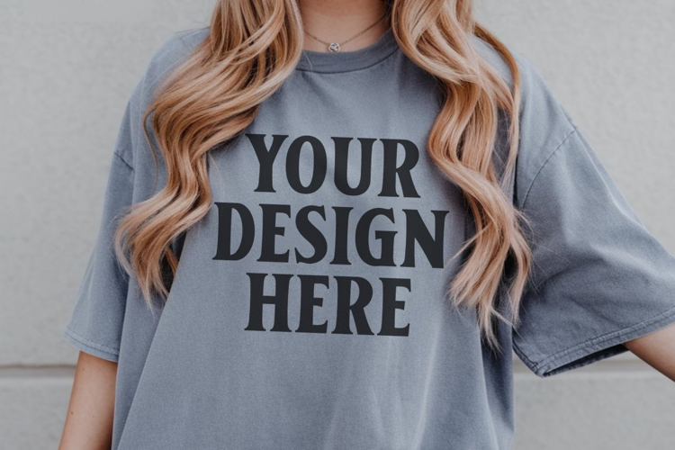 Comfort Colors 1717 Grey T-Shirt mockup , CC 1717