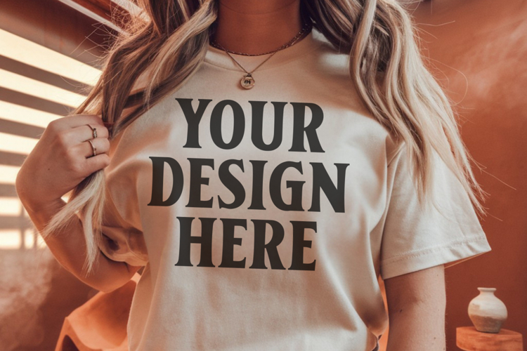 Comfort Colors 1717 Ivory T-Shirt Mockup