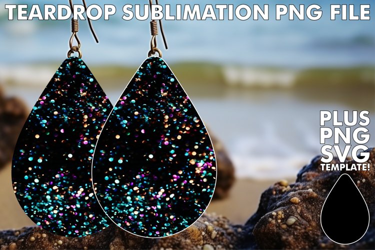 Twinkling Starbursts: Sublimation Teardrop Elegance