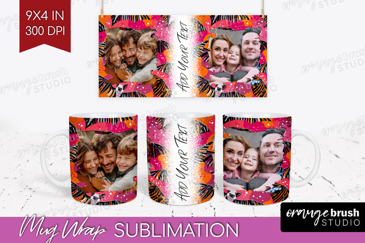 Halloween Photo Mug Wrap PNG - Brush Stroke Picture Frame
