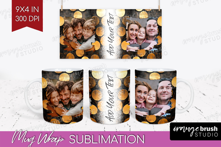 Rose Gold Photo Mug Wrap PNG - Abstract Picture Frame Mug
