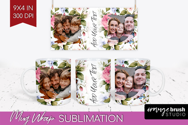 Spring Photo Mug Wrap PNG - Flowers Picture Frame Mug