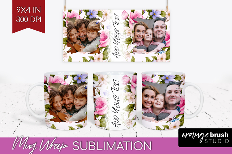 Spring Photo Mug Wrap PNG - Flowers Picture Frame Mug
