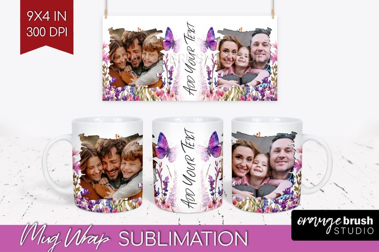 Wildflowers Photo Mug Wrap PNG - Floral Picture Frame Mug