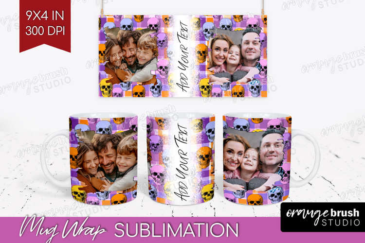 Halloween Photo Mug Wrap PNG - Spooky Picture Frame Mug example image 1