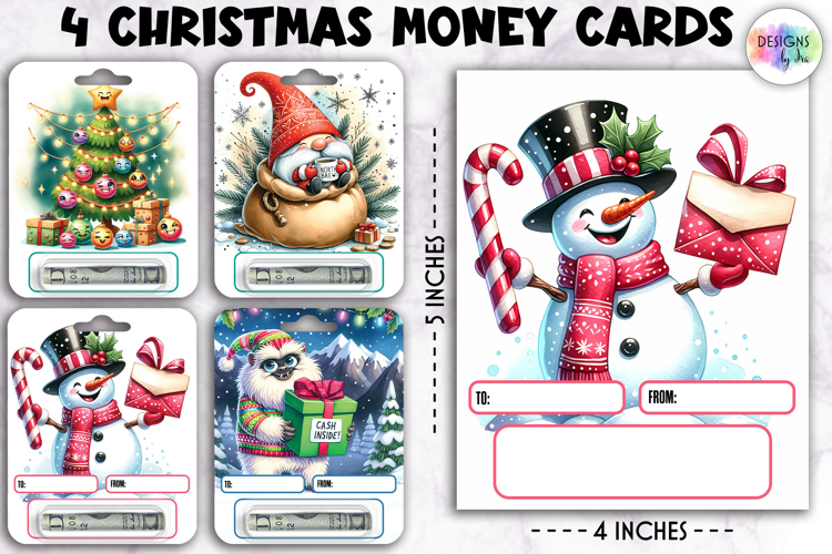 Christmas Money Cards, Printable Gift Card Holders