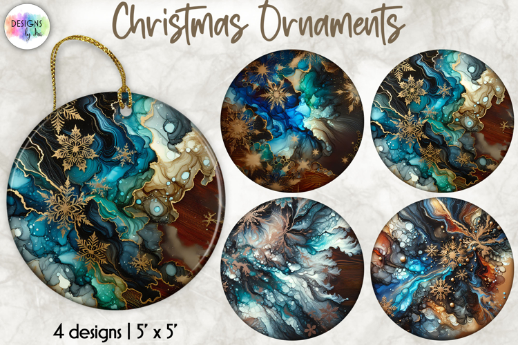Christmas Ornaments Sublimation, Alcohol Ink Ornaments