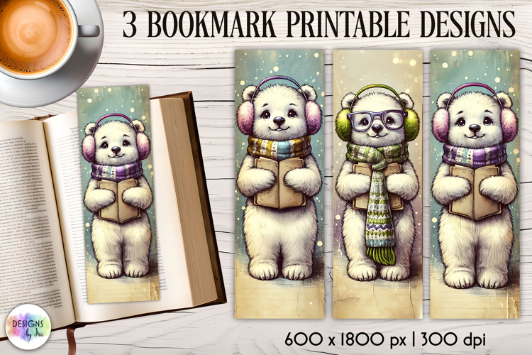 Vintage Winter Animals Bookmarks, Cute Retro Animal Bookmark