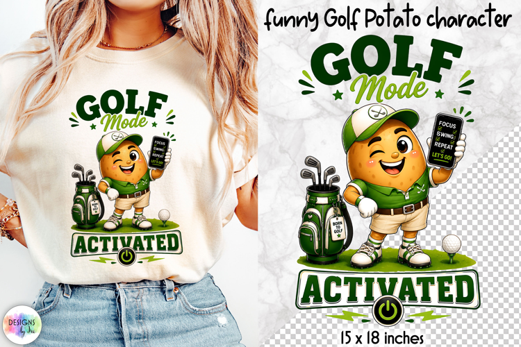 Funny Golf Potato Sublimation, Golf Mode Activated