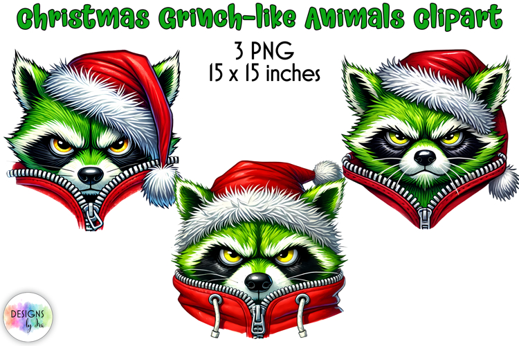 Christmas Animals Clipart, Grinch-like Animals PNG
