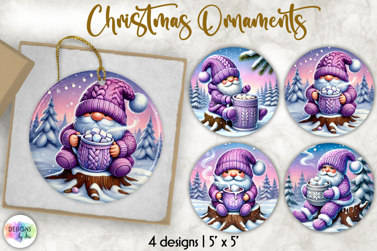 Christmas Ornament Sublimation, Cute Nordic Gnome Ornament