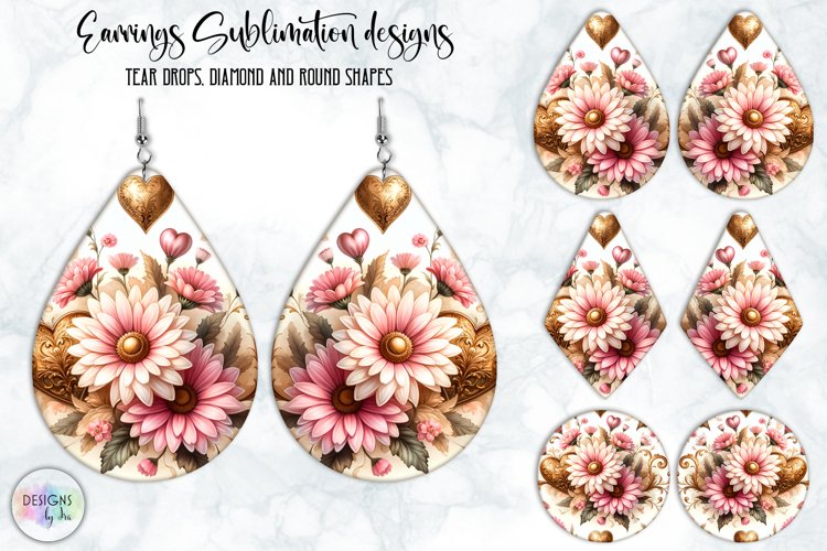 Baroque Flowers Earrings Design, Vintage Floral Earrings example image 1