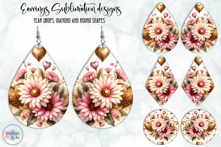 Baroque Flowers Earrings Design, Vintage Floral Earrings