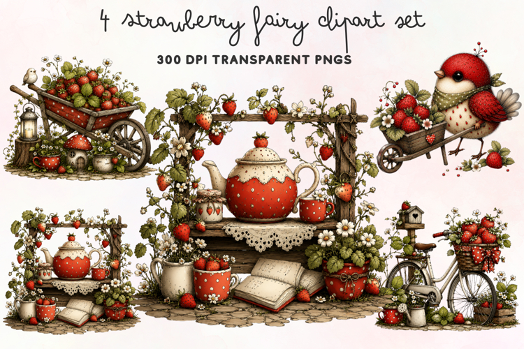 Strawberry Fairy Clipart PNG