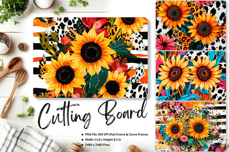 Sunflower Cutting Board Kitchen Chopping Board Sublimation_9