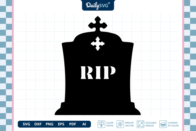 Tombstone Silhouette SVG Halloween Graveyard Cut File