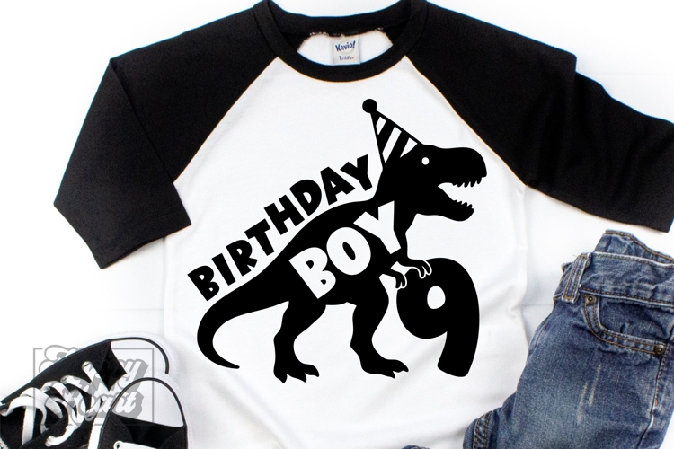 TRex 9th Birthday Boy SVG - Nine Dinosaur Shirt Clipart PNG