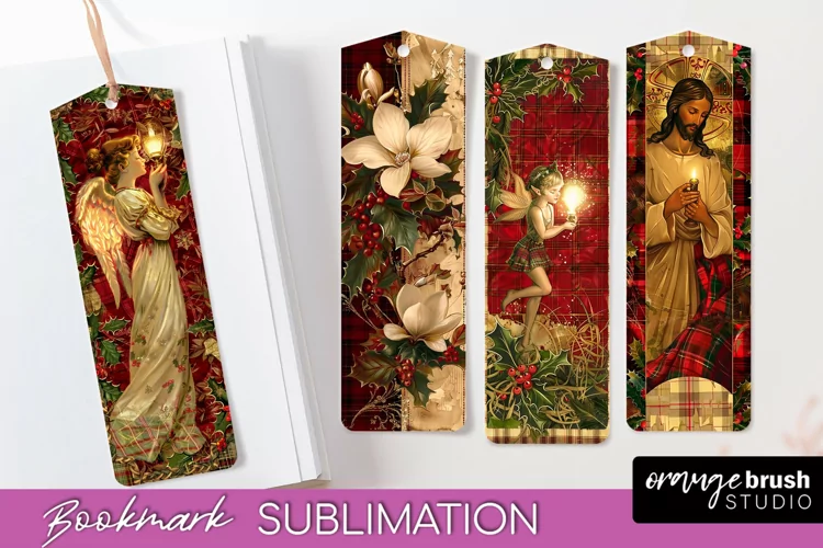 Vintage Christmas Bookmark - Retro Christmas Bookmarks PNG