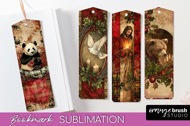 Vintage Christmas Bookmark - Retro Christmas Bookmarks PNG