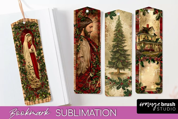 Vintage Christmas Bookmark - Retro Christmas Bookmarks PNG