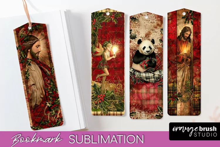 Vintage Christmas Bookmark - Retro Christmas Bookmarks PNG