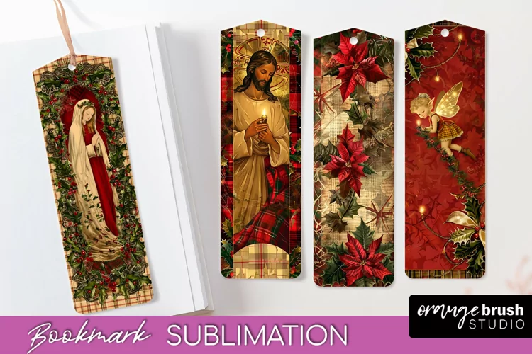 Vintage Christmas Bookmark - Retro Christmas Bookmarks PNG