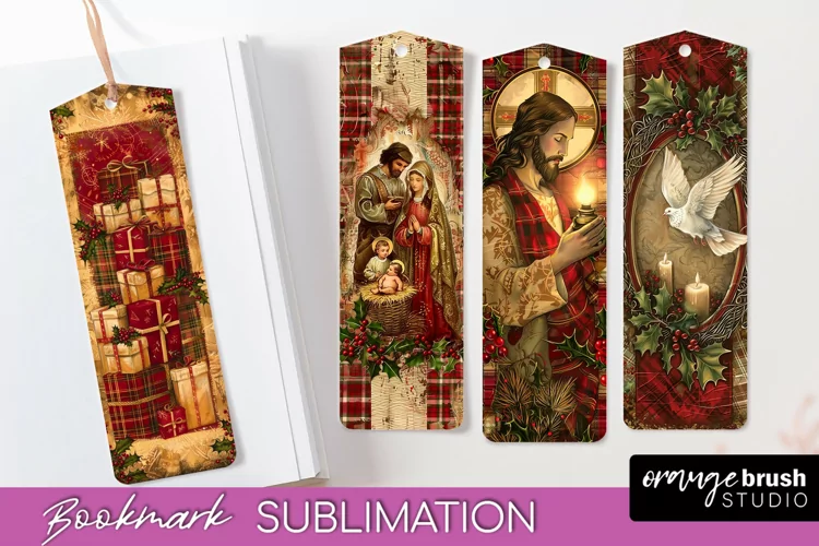 Vintage Christmas Bookmark - Retro Christmas Bookmarks PNG
