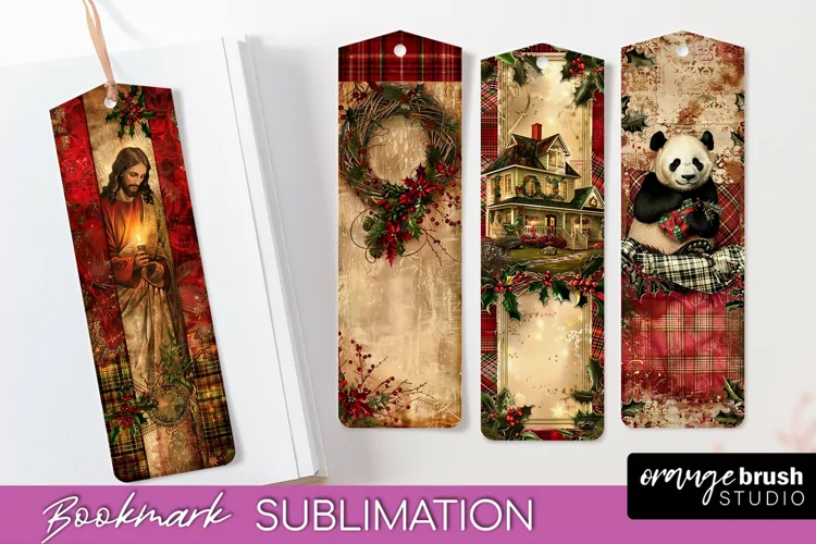 Vintage Christmas Bookmark - Retro Christmas Bookmarks PNG