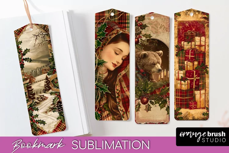 Vintage Christmas Bookmark - Retro Christmas Bookmarks PNG