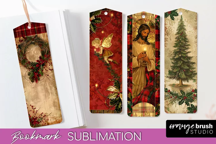 Vintage Christmas Bookmark - Retro Christmas Bookmarks PNG