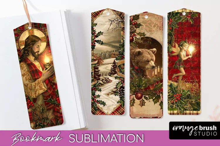 Vintage Christmas Bookmark - Retro Christmas Bookmarks PNG