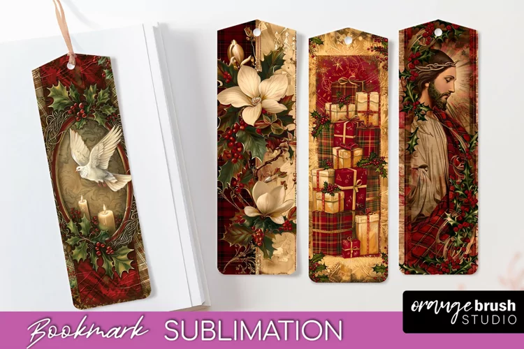 Vintage Christmas Bookmark - Retro Christmas Bookmarks PNG