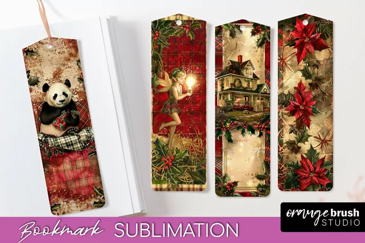 Vintage Christmas Bookmark - Retro Christmas Bookmarks PNG