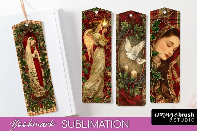 Vintage Christmas Bookmark - Retro Christmas Bookmarks PNG