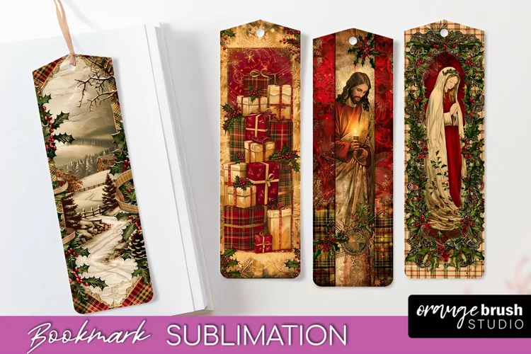 Vintage Christmas Bookmark - Retro Christmas Bookmarks PNG