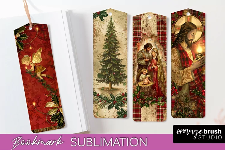 Vintage Christmas Bookmark - Retro Christmas Bookmarks PNG