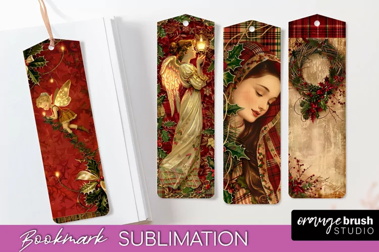 Vintage Christmas Bookmark - Retro Christmas Bookmarks PNG
