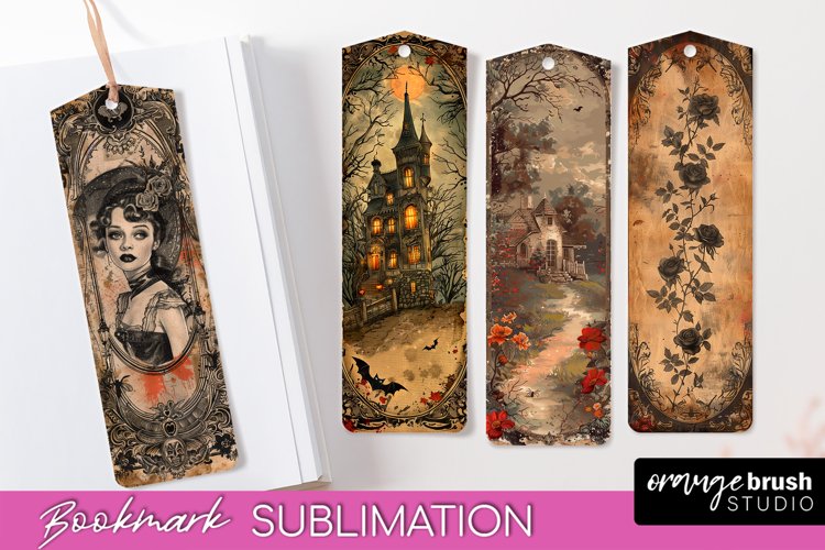 Vintage Halloween Bookmark - Printable Scrapbook Bookmarks