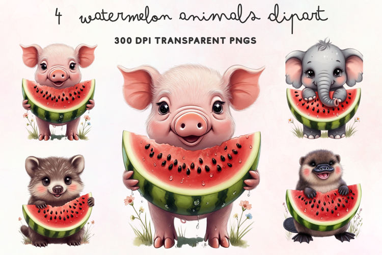 Watercolor Watermelon Clipart Image 15