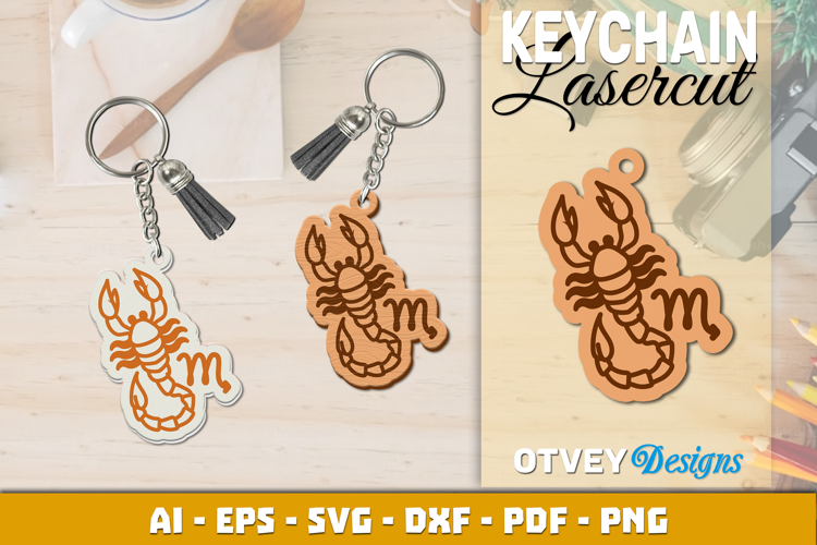 Zodiac Keychain Lasercut | Keychain Design Lasercut