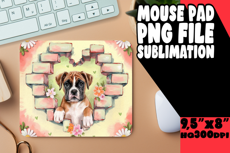 BRIGHT MOUSE PAD SUBLIMATION ART, Cute Dog