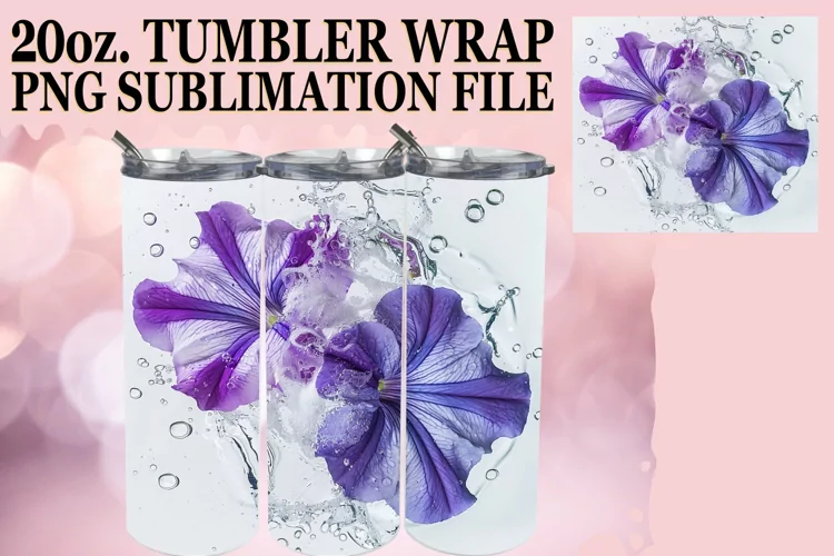Watercolor Serenity: Sublimation Wrap - 20oz Tumbler
