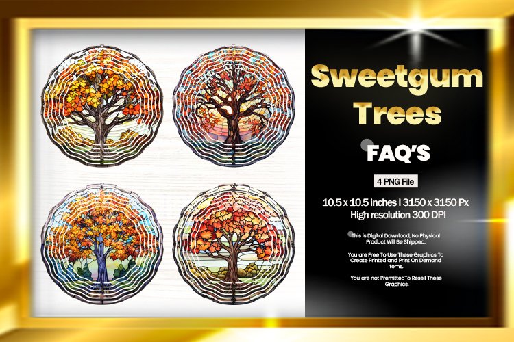 Sweetgum Trees Wind Spinner - 04 Variations example image 1