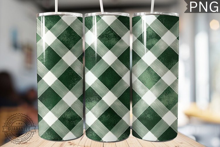 Green Plaid Tumbler Wrap - High Quality 300 Dpi example image 1