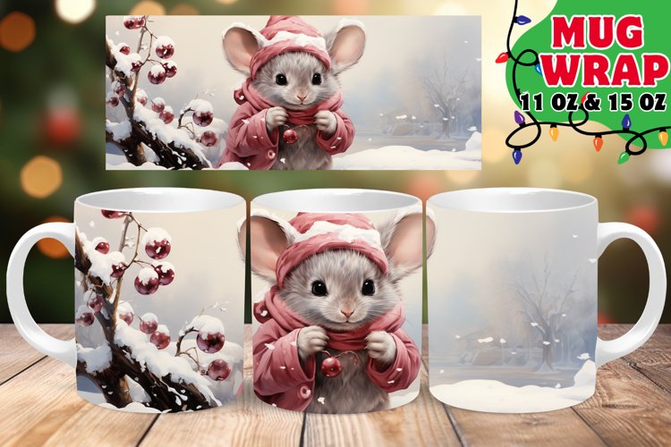 Retro Mouse Winter Whirl 11oz 15oz Wrap